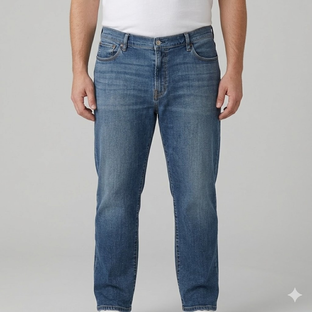 Lucky Brand Straight Leg Denim Jeans Distressed Medium Wash W38 L30‎